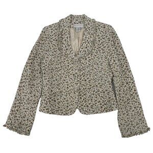 BARRAZA Women’s Size 8 Ditsy Floral Prairie Peasant Flax Blazer cottagecore